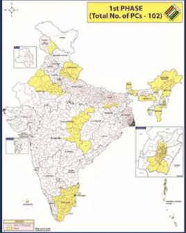 Map of 1st Phase Polling