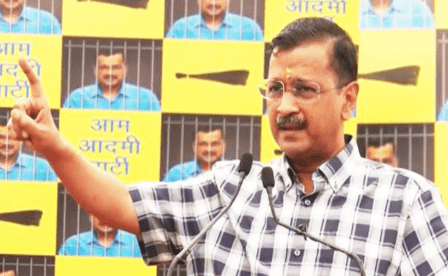 Delhi CM Arvind Kejriwal delivering first speech after coming out of jail 