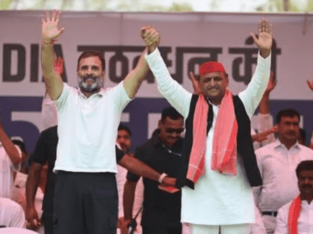 Rahul Gandhi and Akhilesh Yadav in India Alliance Rally in Kannauj